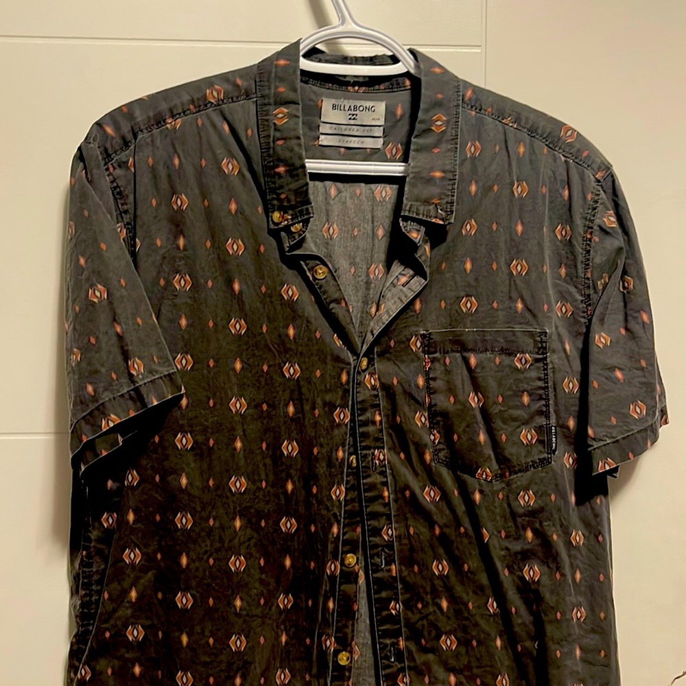 Gray billabong button down shirt